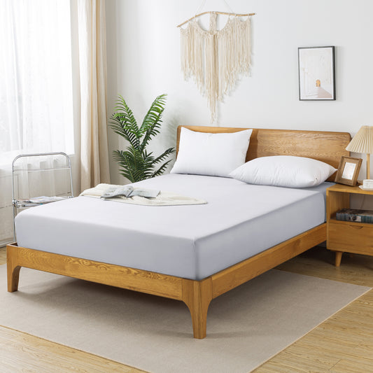 Bamboo Fitted Sheet-Light Grey
