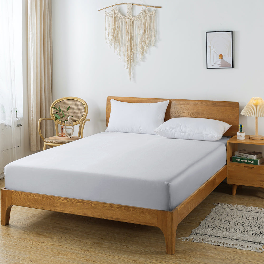 Bamboo Fitted Sheet-Light Grey