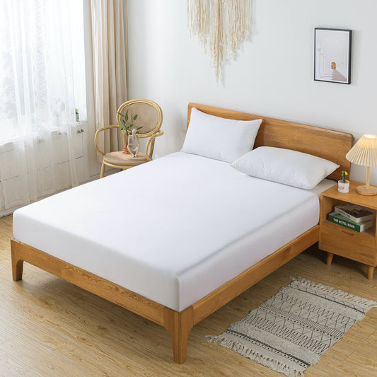 Bamboo Fitted Sheet-White